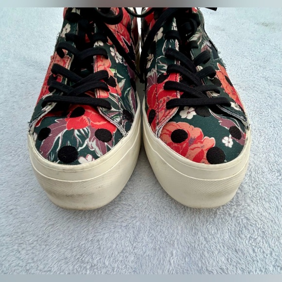Converse Platform Shoes Sneakers Polka Dot Floral Sz 9.5 - Picture 8 of 8